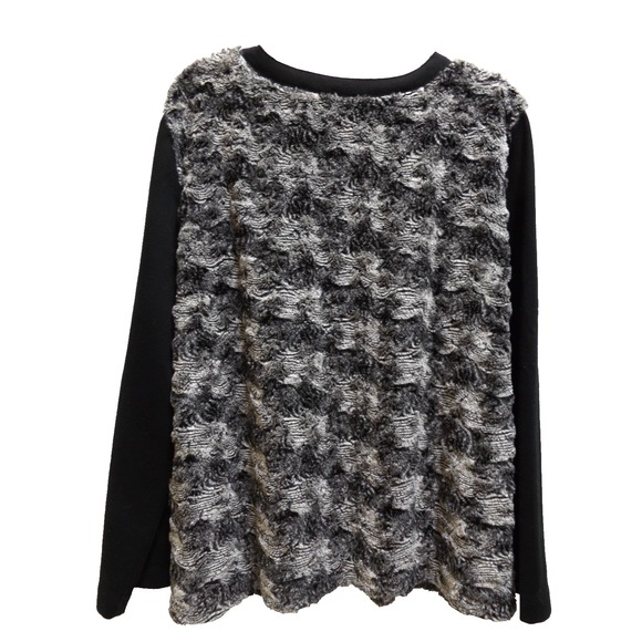 womens Zip up long sleeve cardigan by Alfred  faux fur chest & back - Picture 3 of 7